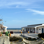 Umkleiden am Strand Poetto, Sardinien, Cagliari