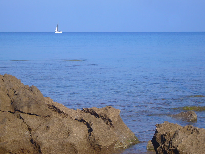 Wind-Kunde Blau <3, das Sardische Meer am Strand von Porto Alabe